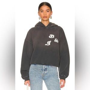 Anine Bing Alec Vintage Bing Hoodie in Washed Black